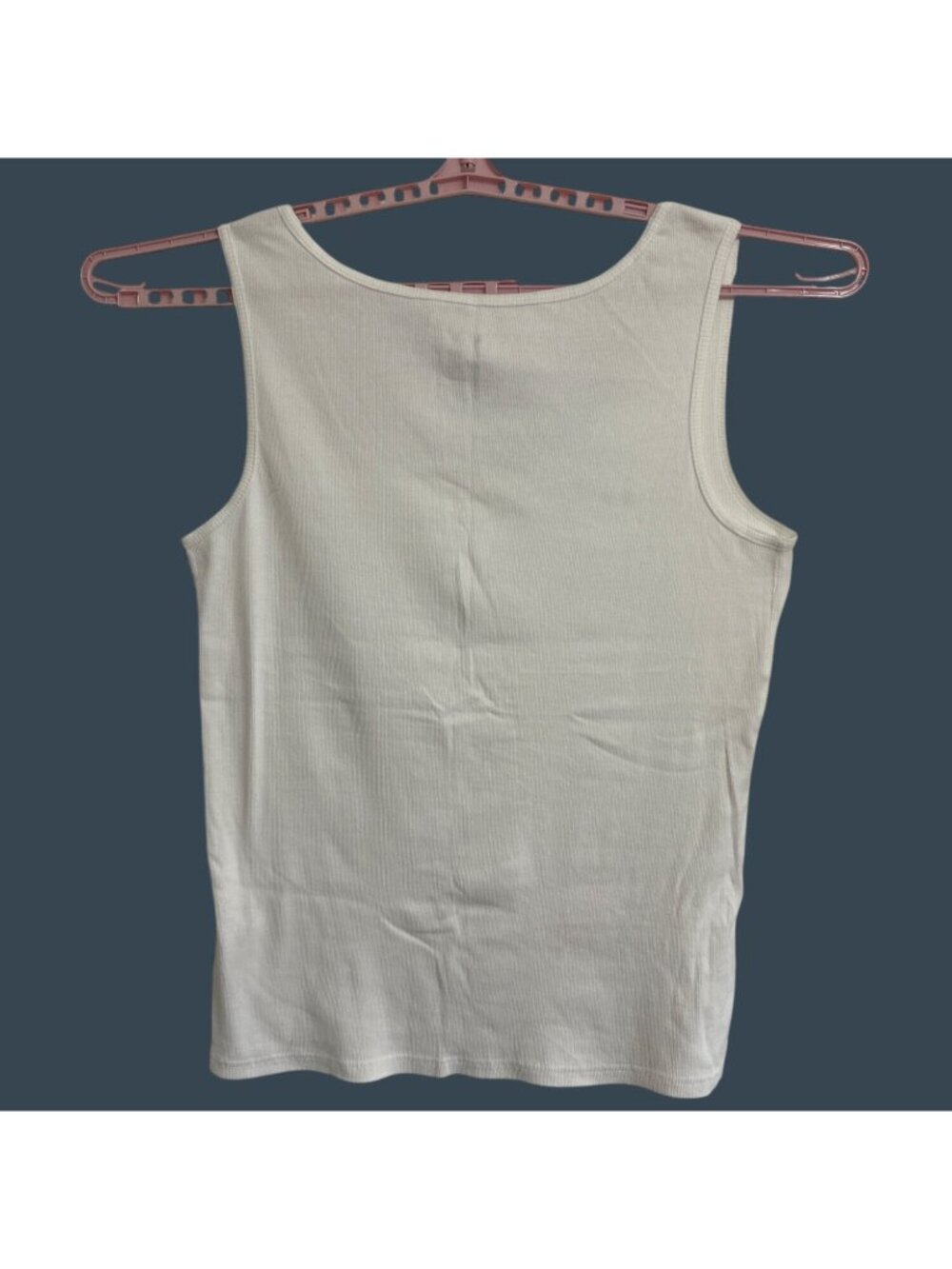 Faded Glory Womens White Ribbed Tank Top 4X 97% Cotton 3% Spandex Bikercore - Picture 3 of 11